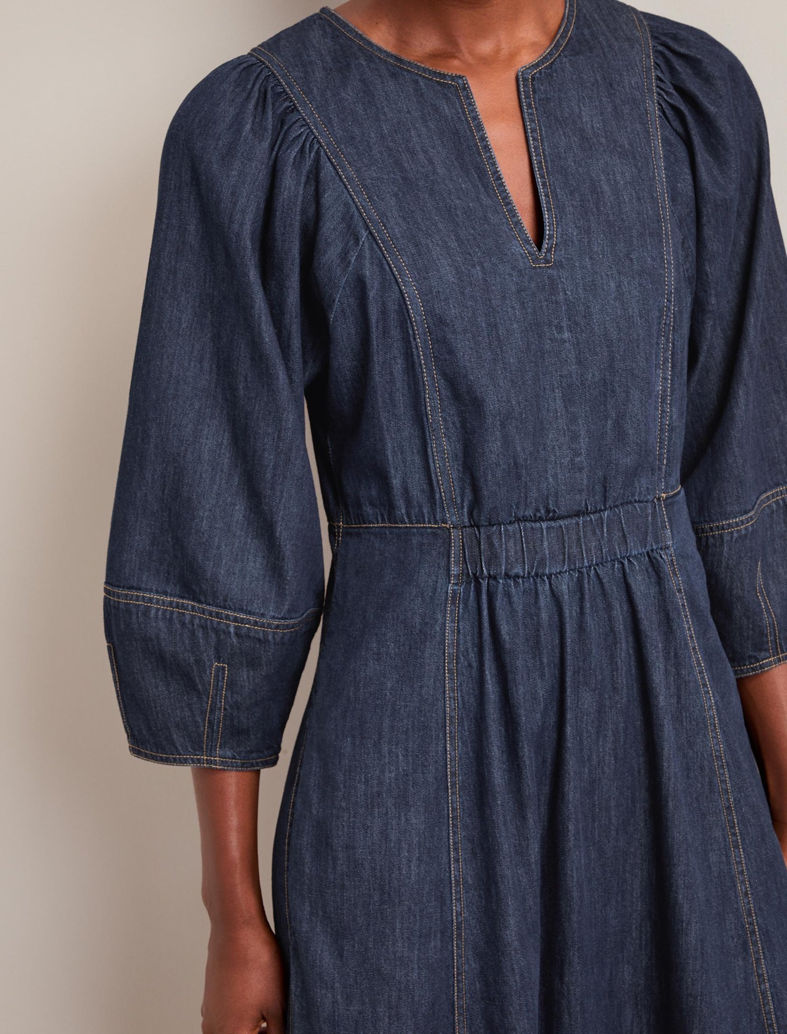 Jude Denim Maxi Dress - Dark Blue - 图片 7