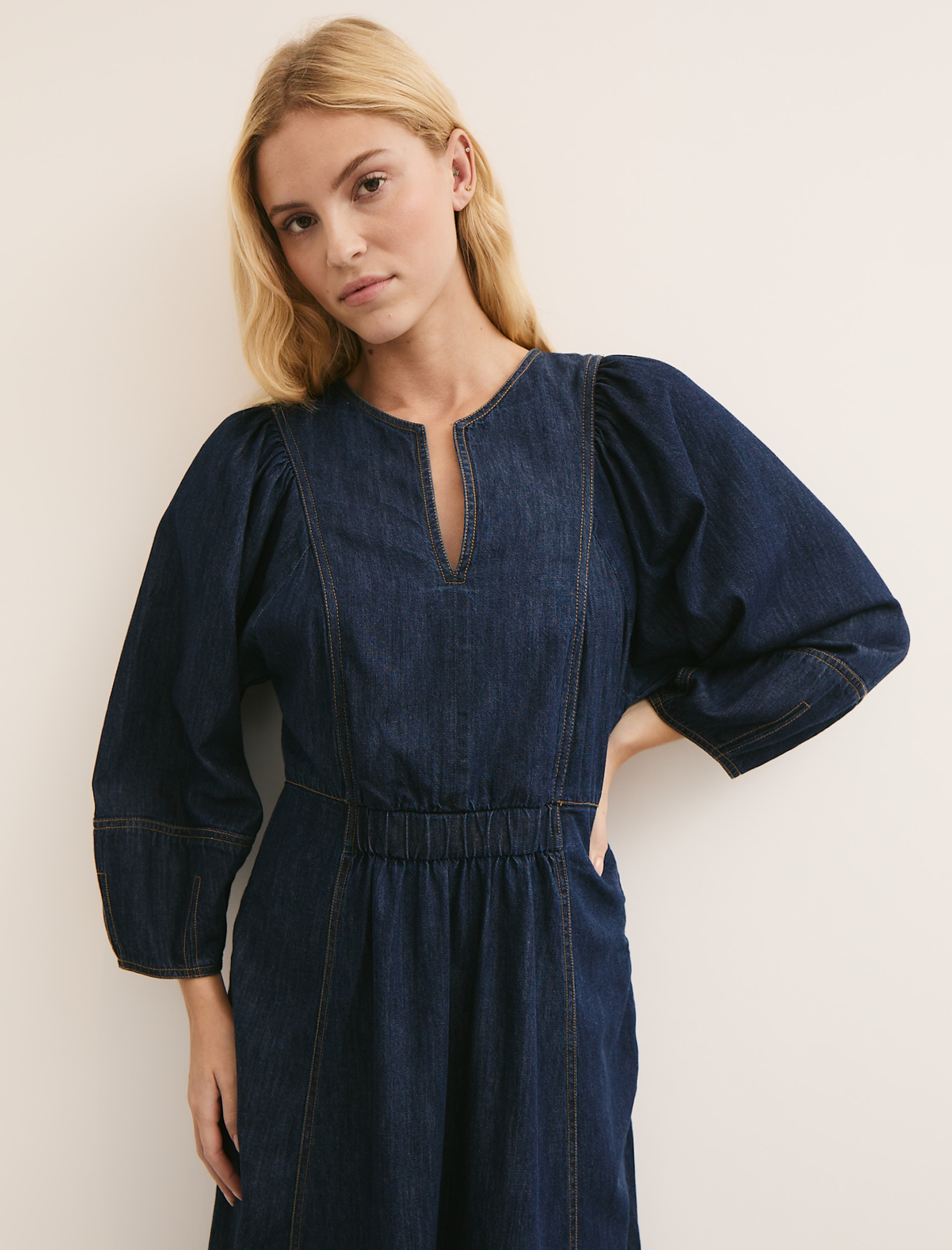 Jude Denim Maxi Dress - Dark Blue - 图片 8