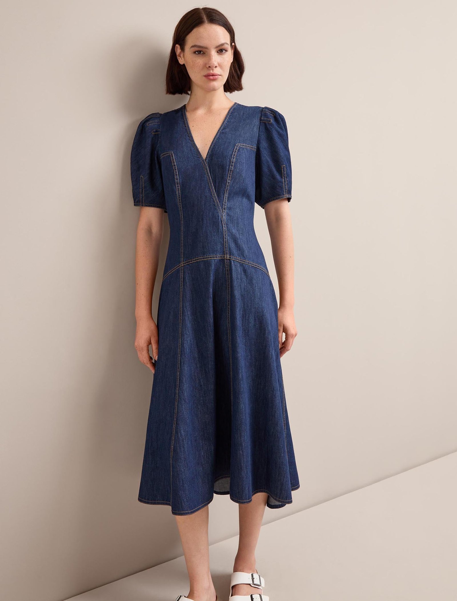 Robin Denim Maxi Dress - Dark Blue - 图片 6