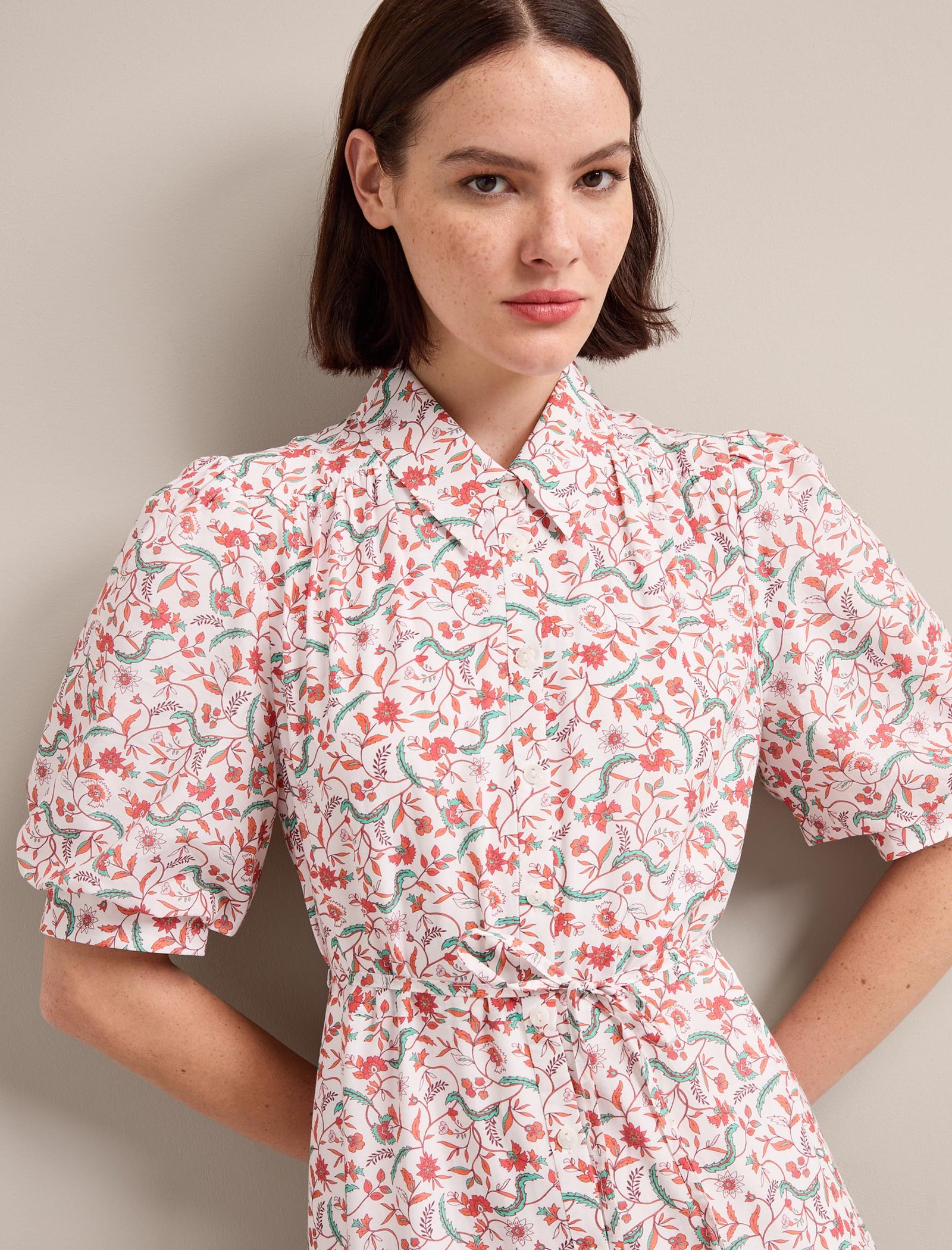 Poppy Silk Blend Maxi Dress - Red Trailing Feather Print - 图片 2